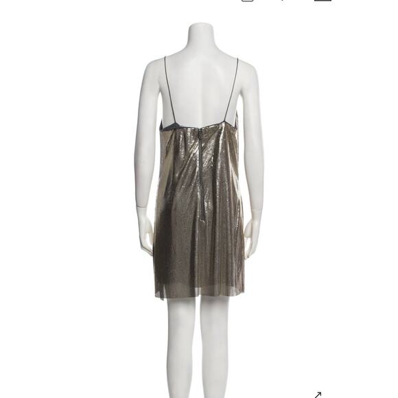 Alice + Olivia Harmony Chain Mail Slip Dress Metallic Silver Size 8 NWT - Picture 6 of 11